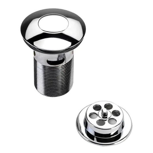 Bristan Round Slotted Bath Click Clack Waste with Push Button Chrome | W BATH05 C - Envy Bathrooms Ltd