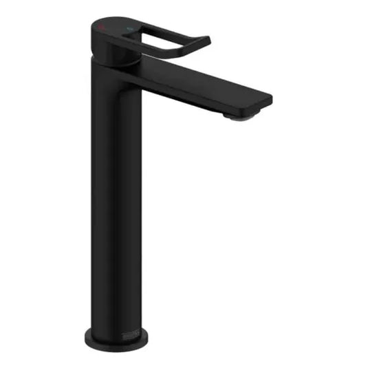 Bristan Saffron Eco Start Tall Basin Mixer with Clicker Waste Black | SAF ES TLBAS BLK - Envy Bathrooms Ltd