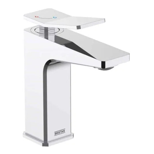 Bristan Tangram Eco Start Basin Mixer with Clicker Waste Chrome | TAN ES BAS C - Envy Bathrooms Ltd