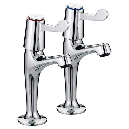 Bristan Value Lever High Neck Kitchen Pillar Taps Chrome | VAL2 HNK C CD - Envy Bathrooms Ltd