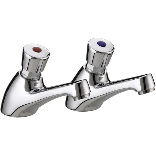 Bristan Value Non-Concussive Basin Pillar Taps Chrome | VA NC 1/2 C - Envy Bathrooms Ltd