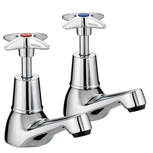Bristan X-Head Basin Pillar Taps Chrome | VAX 1/2 C - Envy Bathrooms Ltd