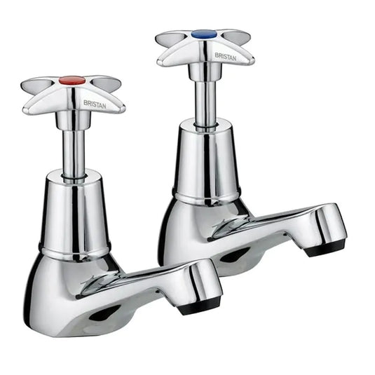 Bristan X-Head Bath Pillar Taps Chrome | VAX 3/4 C - Envy Bathrooms Ltd