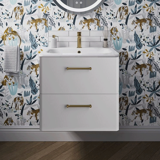 Britton Camberwell Wall Hung 2-Drawer Vanity Unit 1000mm Wide - Frost White - Envy Bathrooms Ltd