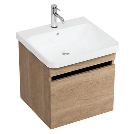 Britton Dalston 500mm Wall Hung 1 Drawer Vanity Unit - Golden Oak - DAL50GO - Envy Bathrooms Ltd