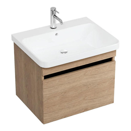 Britton Dalston 605mm Wall Hung 1 Drawer Vanity Unit - Golden Oak - DAL60GO - Envy Bathrooms Ltd