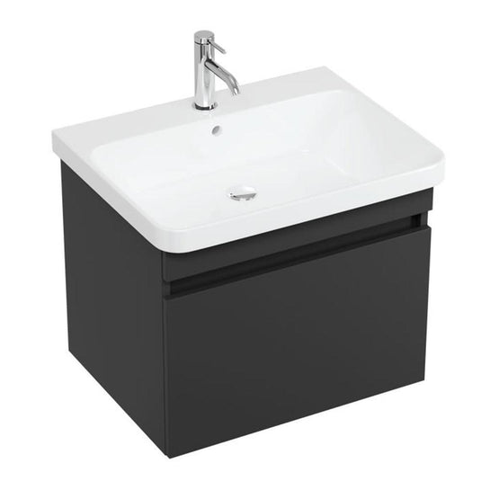 Britton Dalston 605mm Wall Hung 1 Drawer Vanity Unit - Matt Grey - DAL60G - Envy Bathrooms Ltd