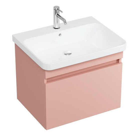 Britton Dalston 605mm Wall Hung 1 Drawer Vanity Unit - Matt Pink - DAL60P - Envy Bathrooms Ltd