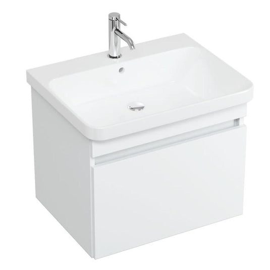 Britton Dalston 605mm Wall Hung 1 Drawer Vanity Unit - Matt White - DAL60W - Envy Bathrooms Ltd