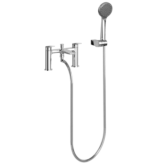 Britton Greenwich 2-Hole Dual Lever Bath Shower Mixer Tap with Shower Kit - Chrome - Envy Bathrooms Ltd