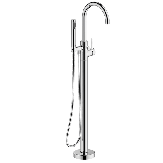 Britton Hoxton Single Lever Freestanding Bath Shower Mixer Tap with Shower Kit - Chrome - Envy Bathrooms Ltd