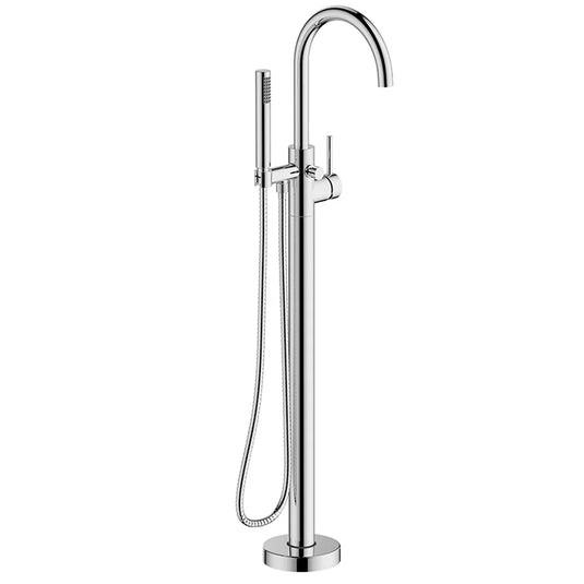 Britton Hoxton Single Lever Freestanding Bath Shower Mixer Tap with Shower Kit - Chrome - Envy Bathrooms Ltd