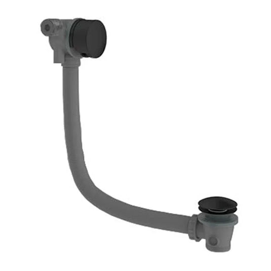 Britton Hoxton Sprung Plug Bath Waste with Overflow Filler - Matt Black - Envy Bathrooms Ltd