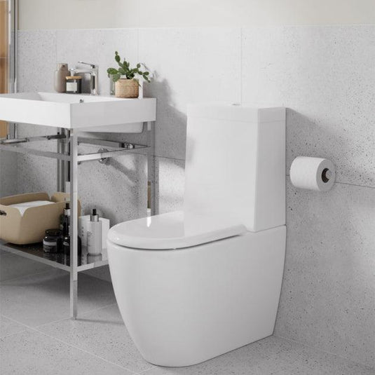 Britton Milan Close Coupled Rimless Pan & Soft Close Seat - White - 15B35307 - Envy Bathrooms Ltd