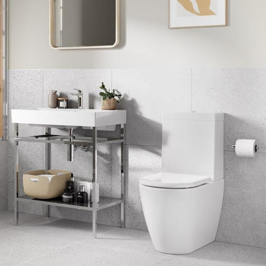 Britton Milan Close Coupled Rimless Pan & Soft Close Seat - White - 15B35307 - Envy Bathrooms Ltd