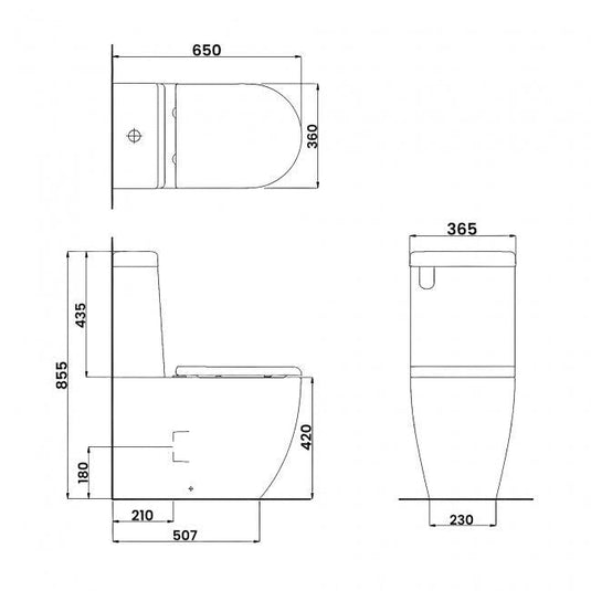 Britton Milan Close Coupled Rimless Pan & Soft Close Seat - White - 15B35307 - Envy Bathrooms Ltd