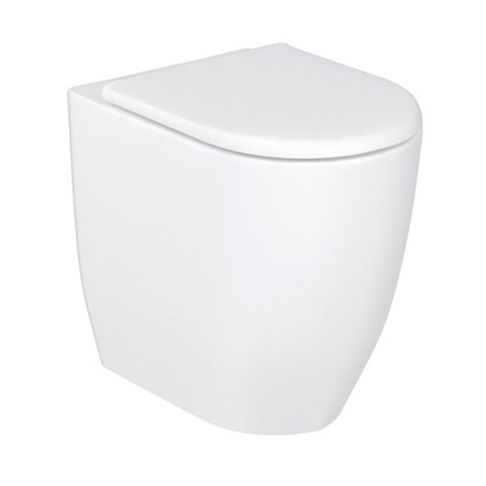 Britton Milan Rimless Back To Wall Toilet Pan - Soft Close Seat - Envy Bathrooms Ltd