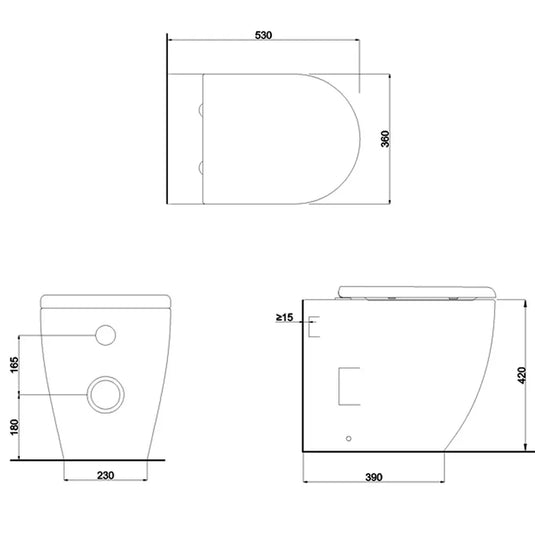 Britton Milan Rimless Back To Wall Toilet Pan - Soft Close Seat - Envy Bathrooms Ltd