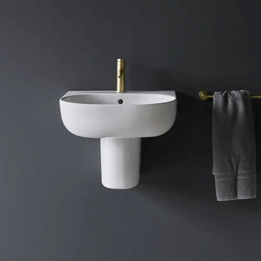 Britton Milan Wall Hung Basin 500mm Wide - 1 Tap Hole - Envy Bathrooms Ltd