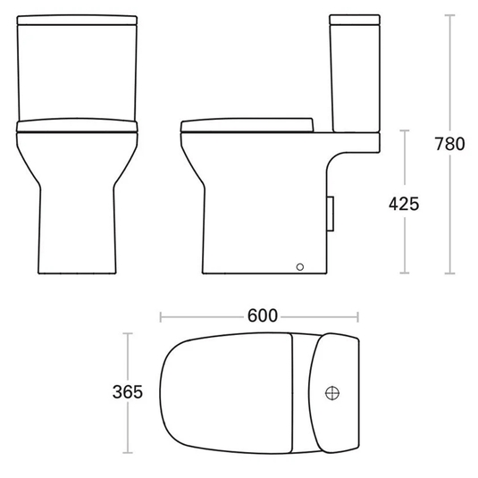 Britton Open Back Close Coupled Toilet - White - MYCCTW - Envy Bathrooms Ltd