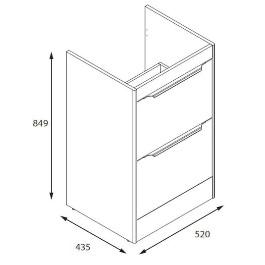 Britton Shoreditch 550mm Floor Standing 2-Drawer Vanity Unit - Caramel - S55FSC  - Envy Bathrooms Ltd