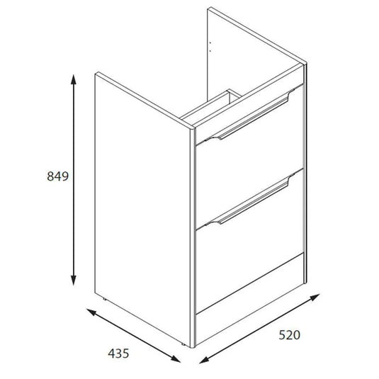 Britton Shoreditch 550mm Floor Standing 2-Drawer Vanity Unit - Matt Blue - S55FSB - Envy Bathrooms Ltd