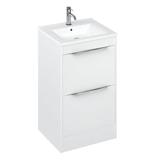 Britton Shoreditch 550mm Floor Standing 2-Drawer Vanity Unit - Matt White - S55FSW - Envy Bathrooms Ltd