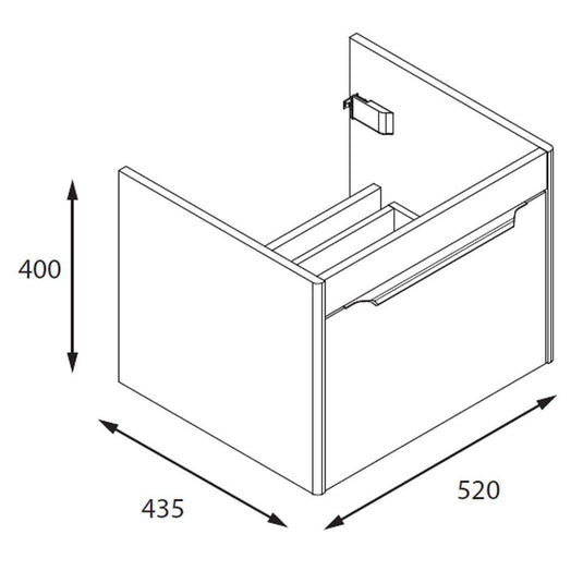 Britton Shoreditch 550mm Wall Hung 1-Drawer Vanity Unit - Matt Grey - S55SDG - Envy Bathrooms Ltd