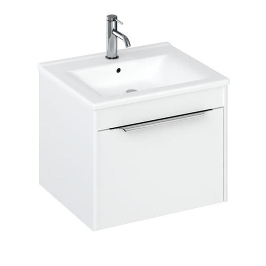 Britton Shoreditch 550mm Wall Hung 1-Drawer Vanity Unit - Matt White - S55SDW - Envy Bathrooms Ltd