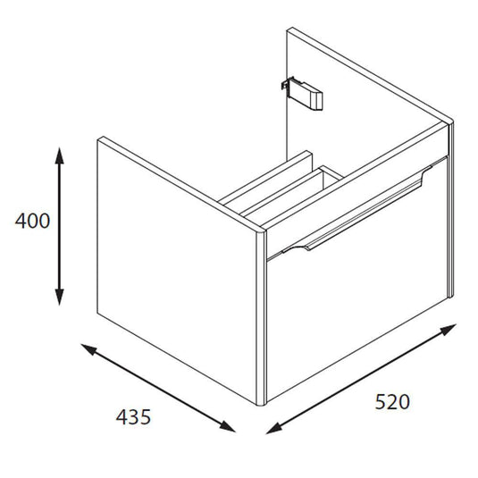 Britton Shoreditch 550mm Wall Hung 1-Drawer Vanity Unit - Matt White - S55SDW - Envy Bathrooms Ltd