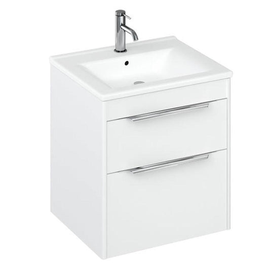 Britton Shoreditch 550mm Wall Hung 2-Drawer Vanity Unit - Matt White - S55DDW - Envy Bathrooms Ltd