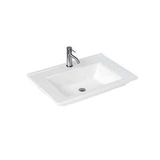 Britton Shoreditch 650mm Square Basin 1TH - White - SHR010 - Envy Bathrooms Ltd