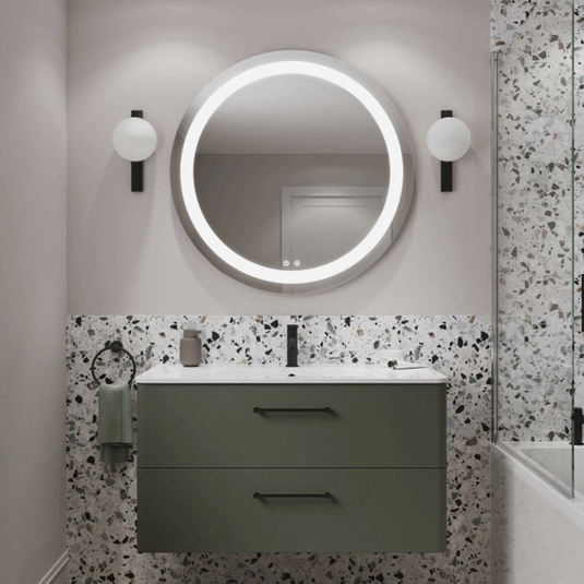 Britton Shoreditch Round LED Bathroom Mirror 900mm H x 900mm W - Illuminated - Chrome - Envy Bathrooms Ltd