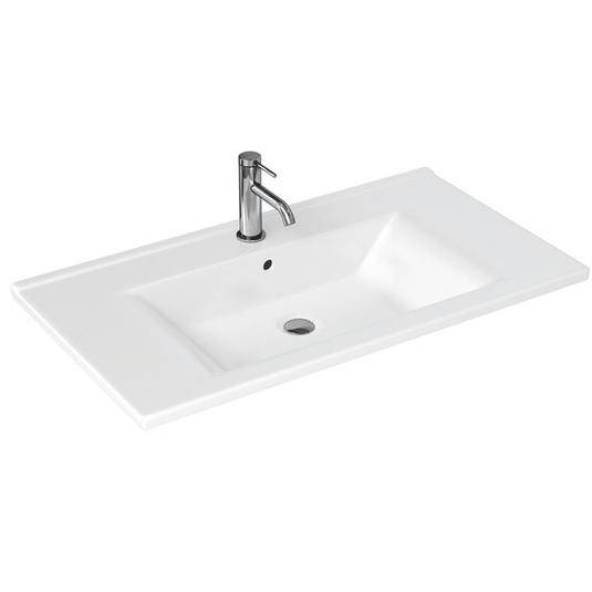 Britton Shoreditch Square Inset Countertop Basin 850mm Wide - 1 Tap Hole - Envy Bathrooms Ltd