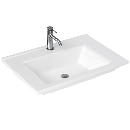 Britton Shoreditch Square Inset Countertop Basin 850mm Wide - 1 Tap Hole - Envy Bathrooms Ltd