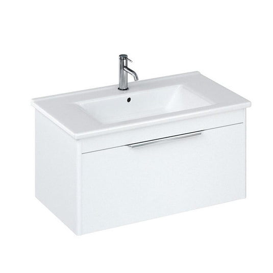 Britton Shoreditch Wall Hung 1-Drawer Vanity Unit 820mm Wide - Matt White - Envy Bathrooms Ltd