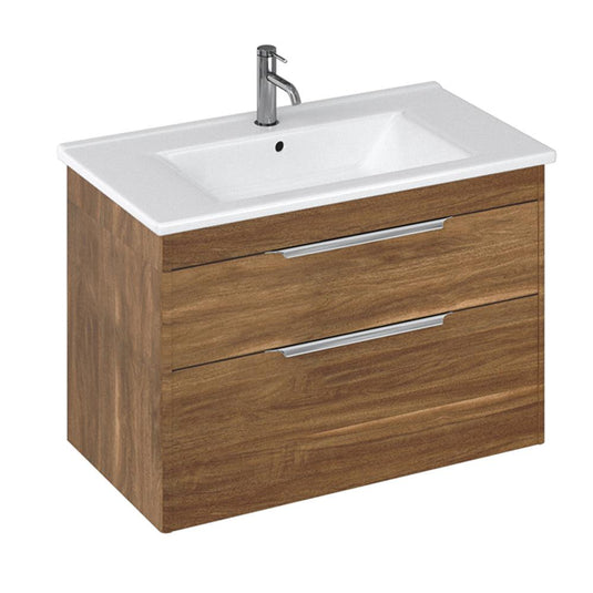 Britton Shoreditch Wall Hung 2-Drawer Vanity Unit 820mm Wide - Caramel - Envy Bathrooms Ltd