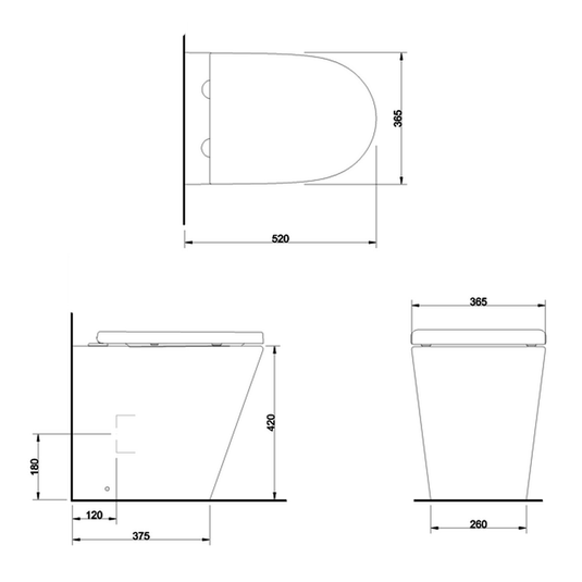 Britton Sphere Rimless Back To Wall Toilet Pan - Soft Close Seat - Envy Bathrooms Ltd