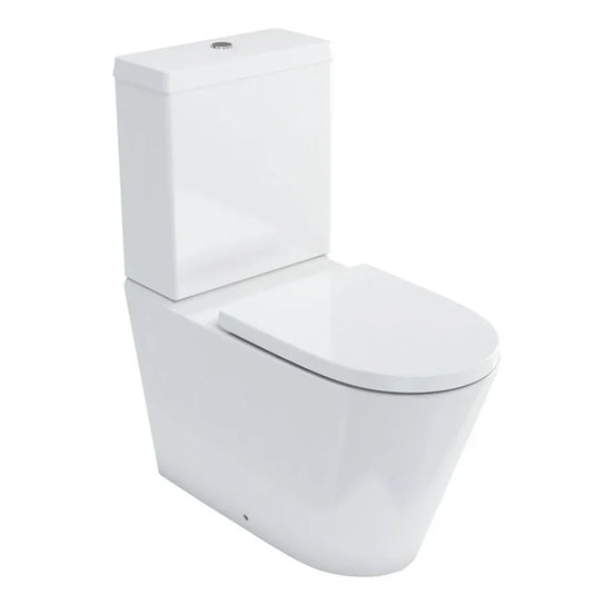 Britton Sphere Rimless Close Coupled Toilet Pan - Soft Close Seat - Envy Bathrooms Ltd