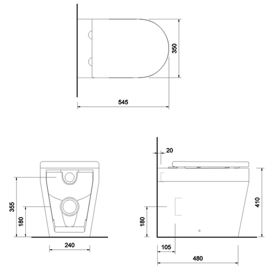 Britton Stadium Back To Wall Toilet Pan - Soft Close Seat - Envy Bathrooms Ltd
