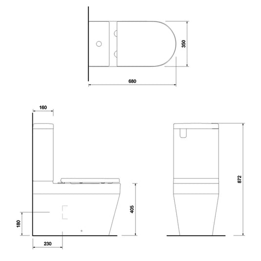 Britton Stadium Close Coupled Toilet Pan - Soft Close Seat - Envy Bathrooms Ltd