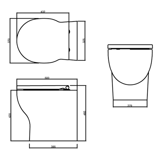 Britton Trim Back To Wall Toilet Pan - Gloss White - Envy Bathrooms Ltd