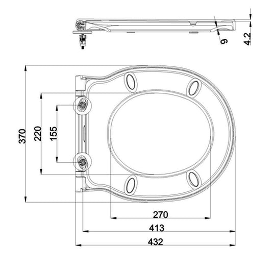 Britton Trim Soft Close Toilet Seat - White - Envy Bathrooms Ltd