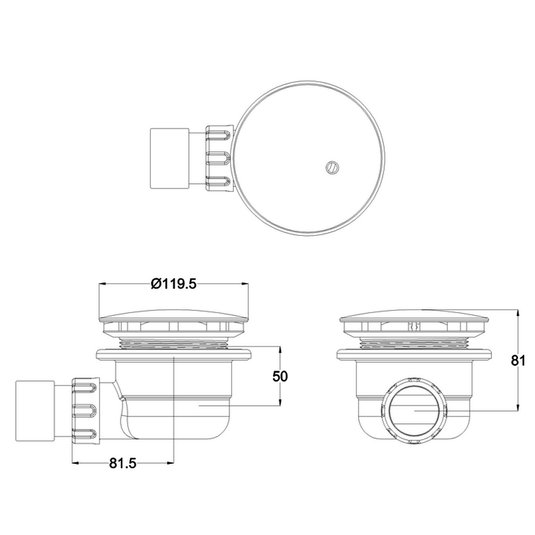 Britton Zamori 90mm Shower Tray Waste - Matt Black - Envy Bathrooms Ltd