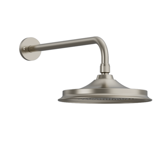 Burlington 9" Shower Rose & Straight Wall Mounted Arm Brushed Nickel | V11-V17-BNKL - Envy Bathrooms Ltd