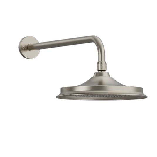 Burlington 9" Shower Rose & Straight Wall Mounted Arm Brushed Nickel | V11-V17-BNKL - Envy Bathrooms Ltd