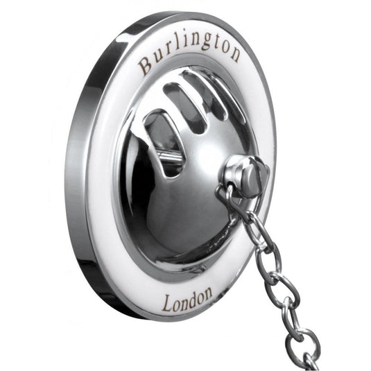 Burlington Bath Overflow with Plug & Chain Chrome | W3 - Envy Bathrooms Ltd