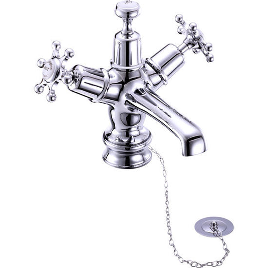 Burlington Birkenhead Regent Basin Mixer with Plug & Chain Chrome | BIR5 - Envy Bathrooms Ltd