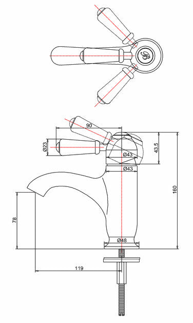 Burlington Chelsea Curved Mono Basin Mixer Chrome | CH21 - Envy Bathrooms Ltd