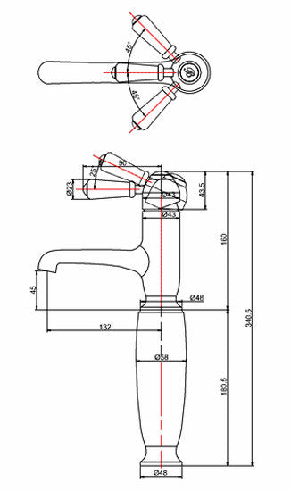 Burlington Chelsea Straight Tall Basin Mixer Chrome | CHE1 - Envy Bathrooms Ltd